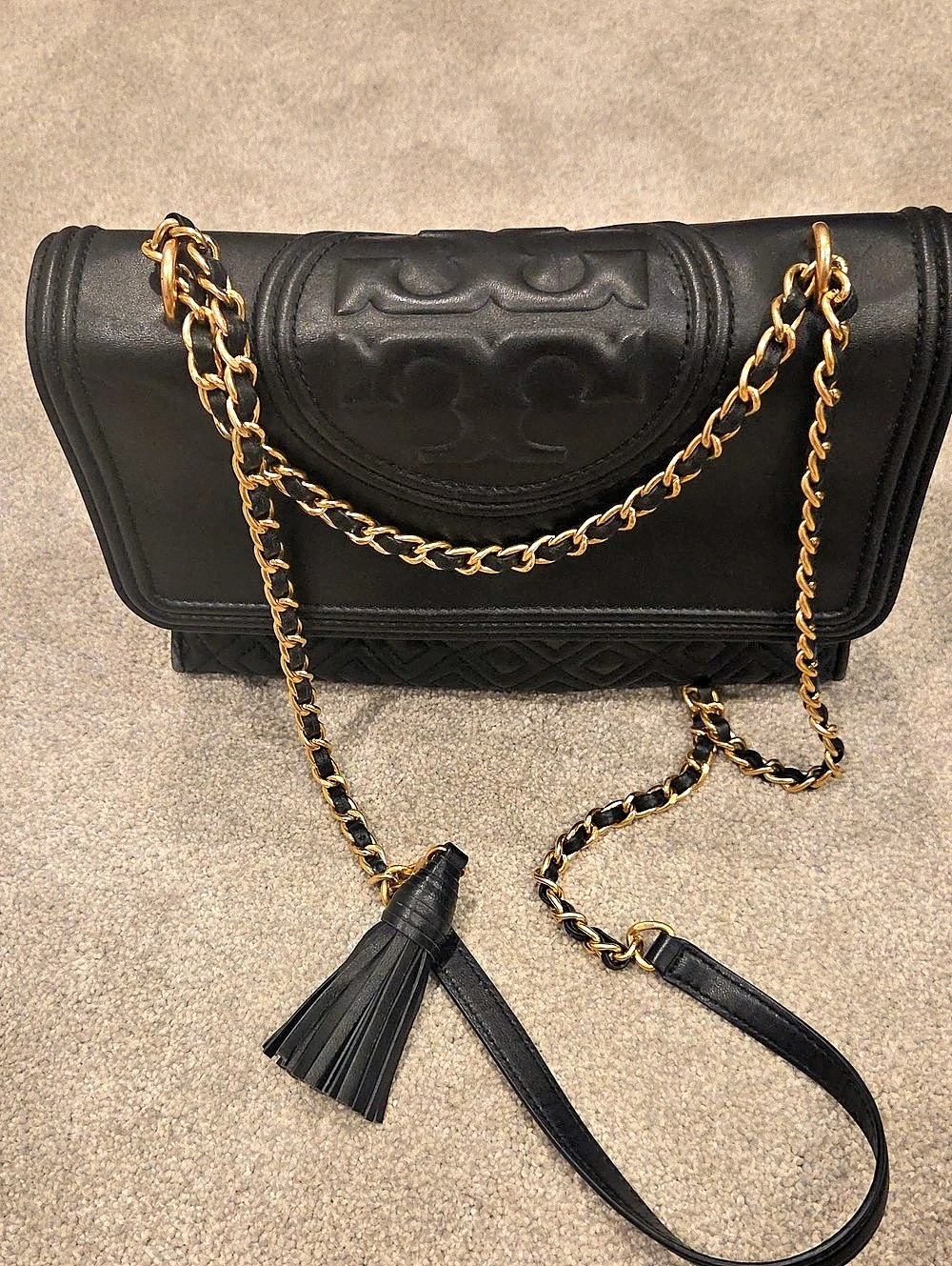 Tory Burch Fleming Convertible Shoulder Bag Black
